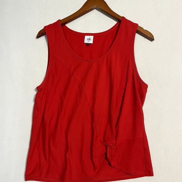 Cabi Women's Knotty Twist Tank Top Red Sleeveless Style - Size M - Picture 2 of 9
